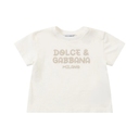 KIDS BABY JERSEY EMBROIDERED COTTON T-SHIRT WHITE