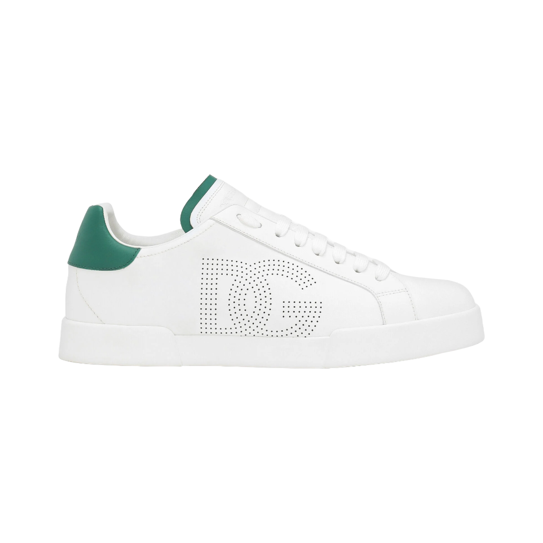 CALFSKIN PORTOFINO SNEAKERS BLANCO/SMERALDO