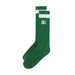 RIBBED SOCKS WITH DG LOGO GREEN/WHITE