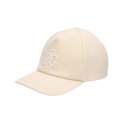 EMBROIDERED LOGO BASEBALL CAP CREAM