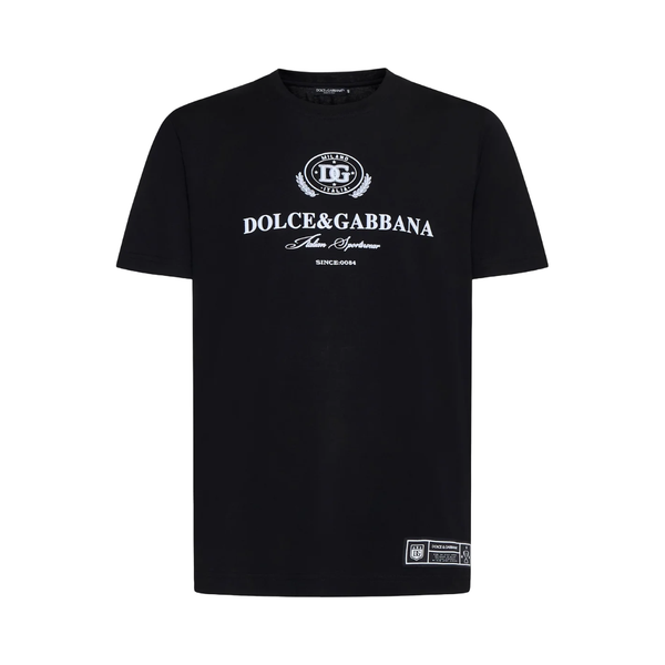 COTTON T-SHIRT WITH LOGO PRINT BLACK/WHITE