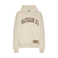 HOODIE WITH DOLCE & GABBANA EMBROIDERD BEIGE