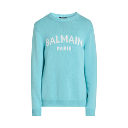 LOGO WOOL BLEND SWEATER BLUE