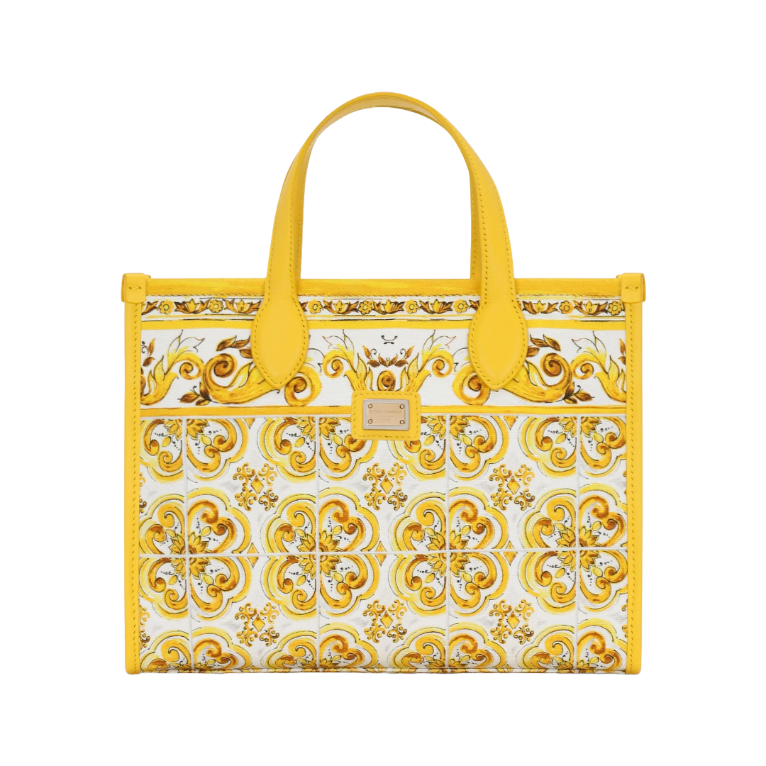 KIDS CANVAS HANDBAG WITH YELLOW MAJOLICA PRINT