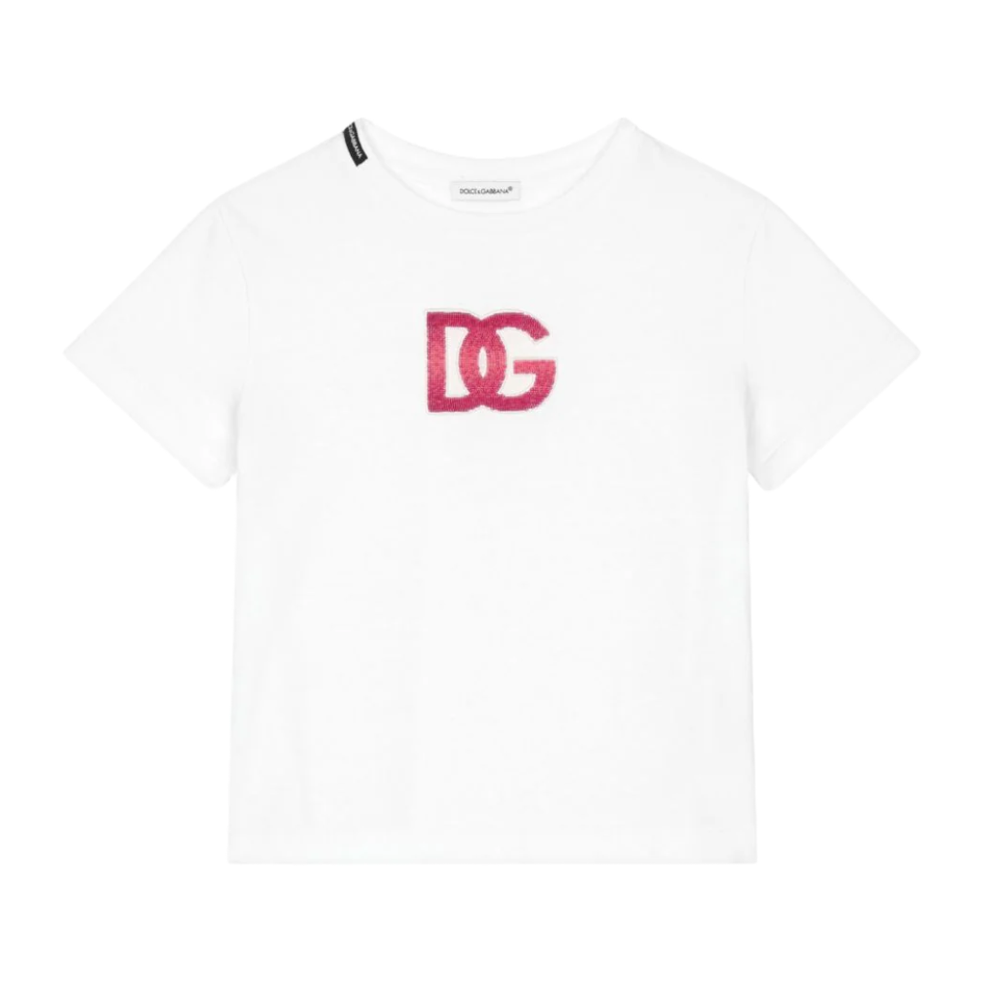 KIDS JERSEY T-SHIRT WITH DG LOGO PINK