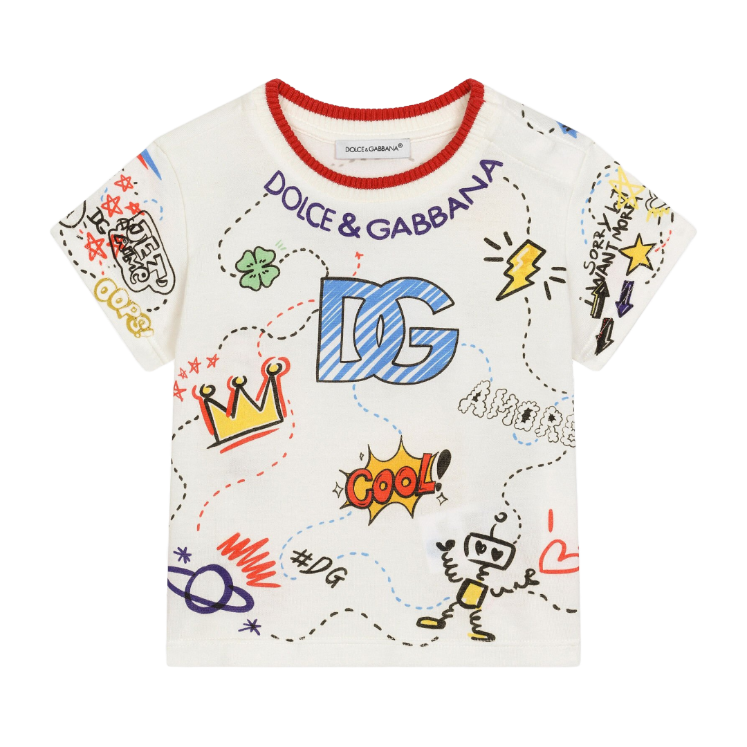 KIDS BABY JERSEY T-SHIRT WITH DG DESIGN PRINT