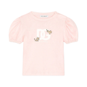 KIDS BABY JERSEY T-SHIRT WITH DG LEOPARD LOGO PINK