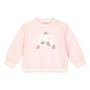 KIDS BABY LONG SLEEVE JERSEY WITH DG LEOPARD GRAPHIC LOGO PRINT PINK