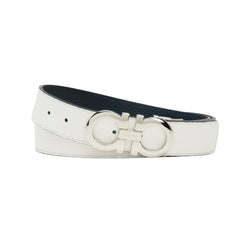 SALVATORE FERRAGAMO BELT WHITE BROWN