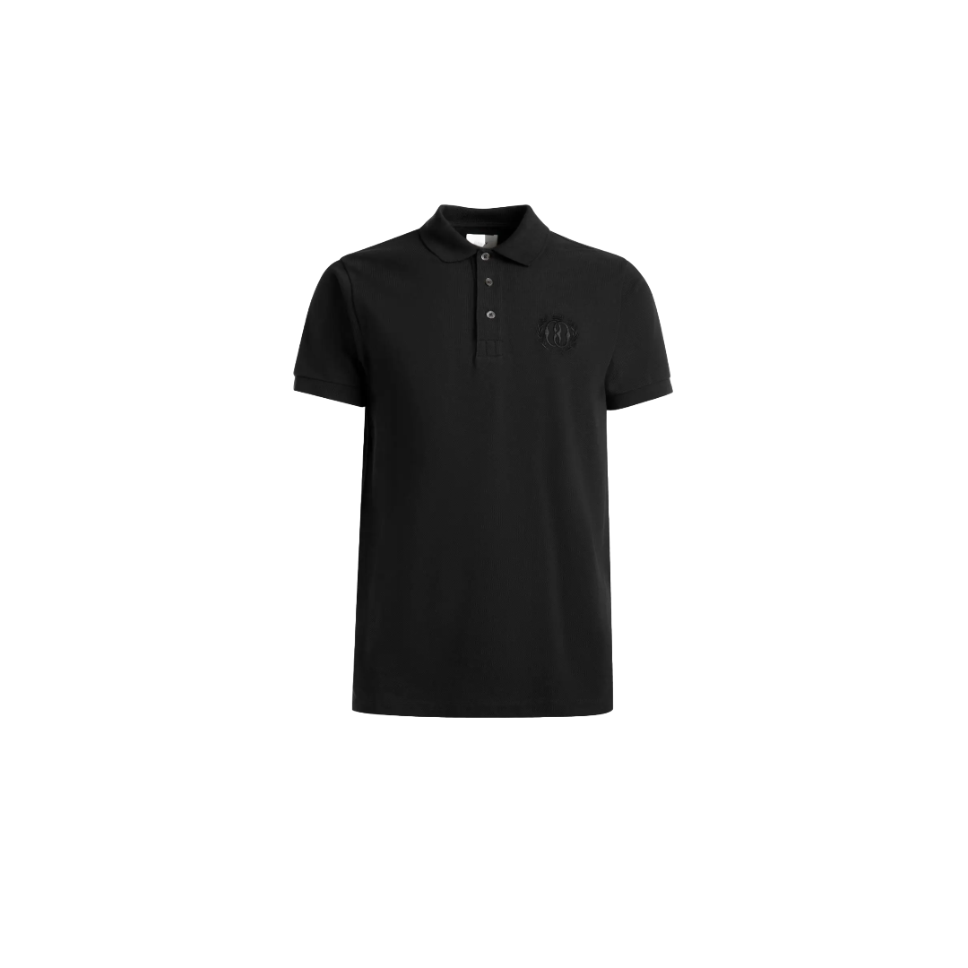 BALLY EMBLEM POLO IN BLACK COTTON