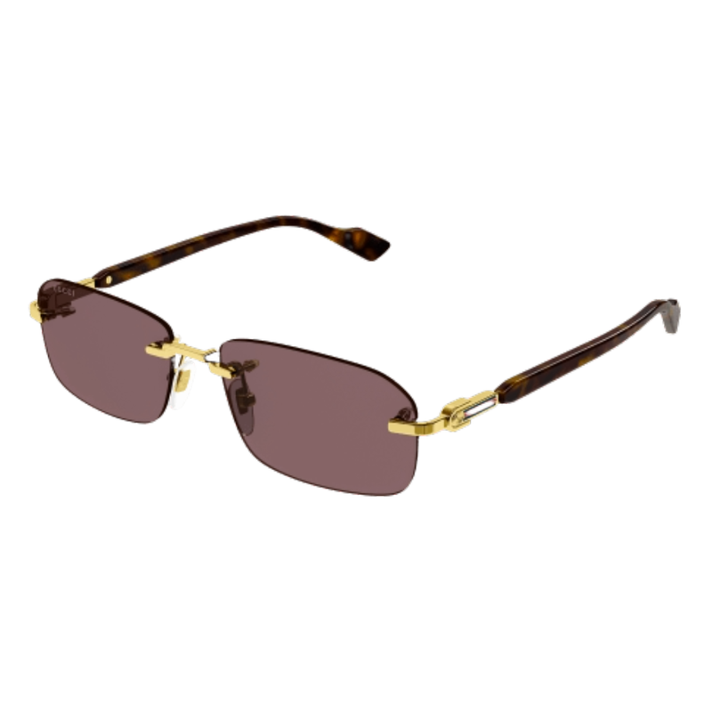 GUCCI MEN'S SUNGLASSES GG1221S GOLD/BROWN