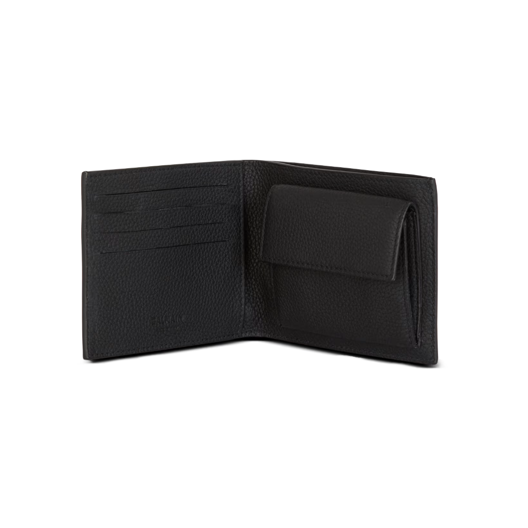 LEATHER FLAP WALLET BLACK