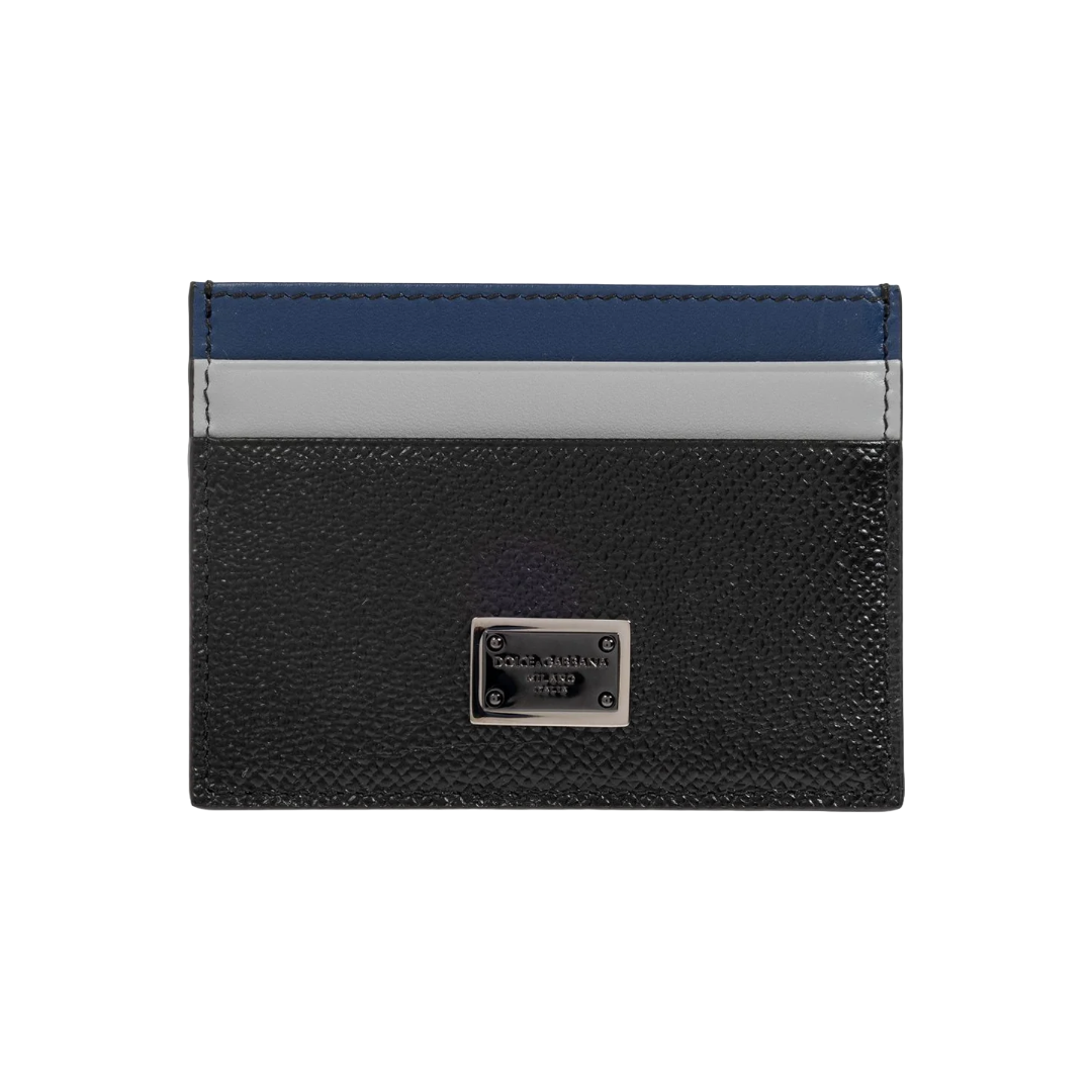 LOGO PLAQUE CARD HOLDER BLACK/BLUE