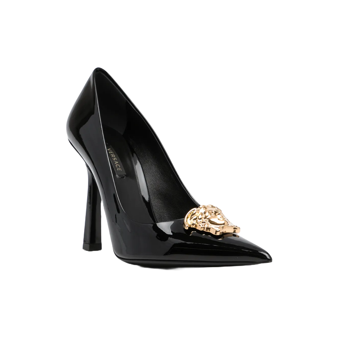 VERSACE LA MEDUSA PATENT LEATHER PUMPS