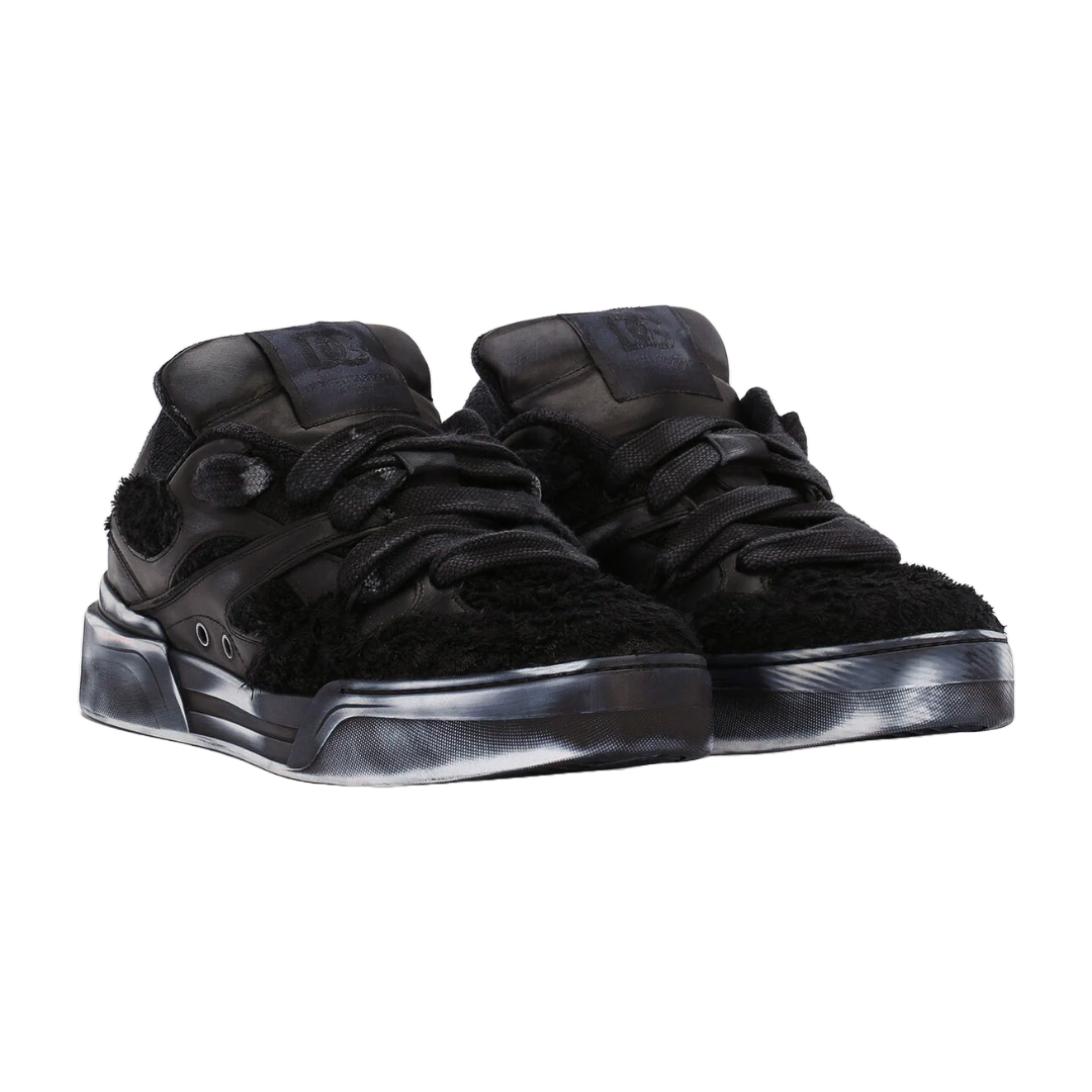 DOLCE & GABBANA TERRYCLOTH ROMA SNEAKERS BLACK