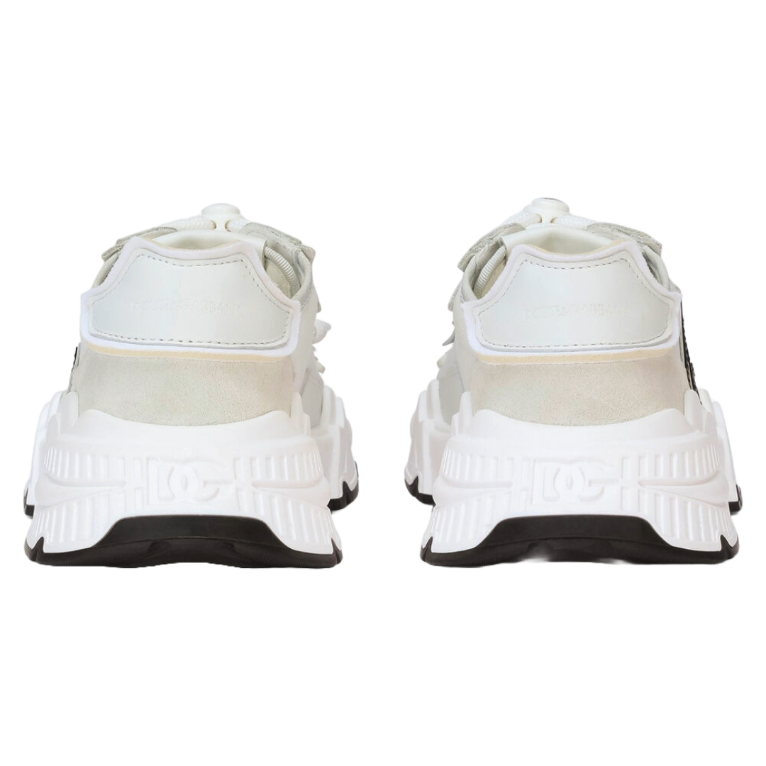 DOLCE & GABBANA KIDS DAYMASTER SNEAKER WHITE WITH BLACK LOGO