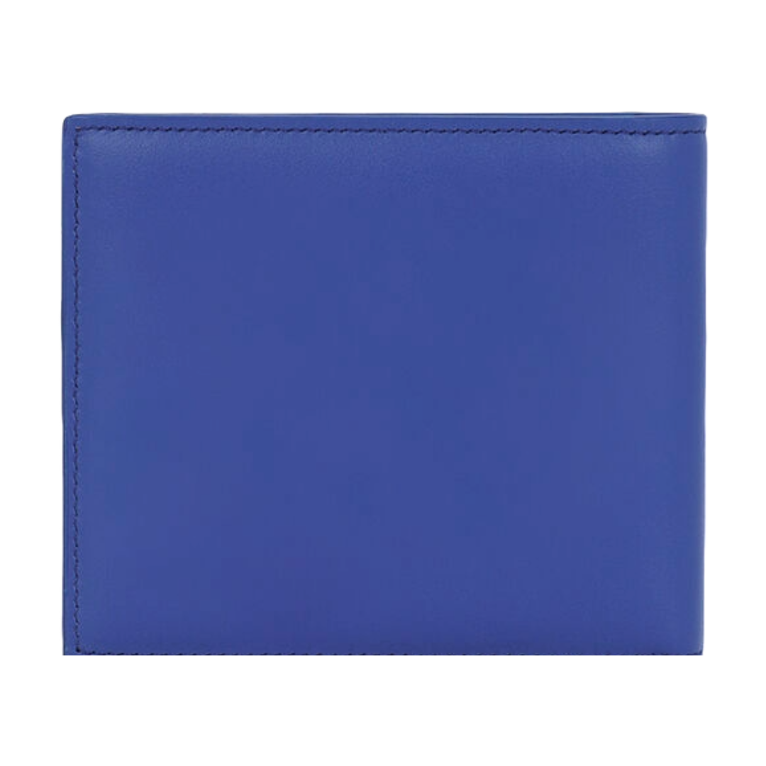 DOLCE & GABBANA BI-FOLD RAISED LOGO WALLET BLUE