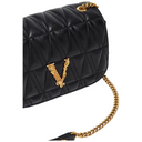 VERSACE SMALL VIRTUS SHOULDER BAG BLACK/GOLD