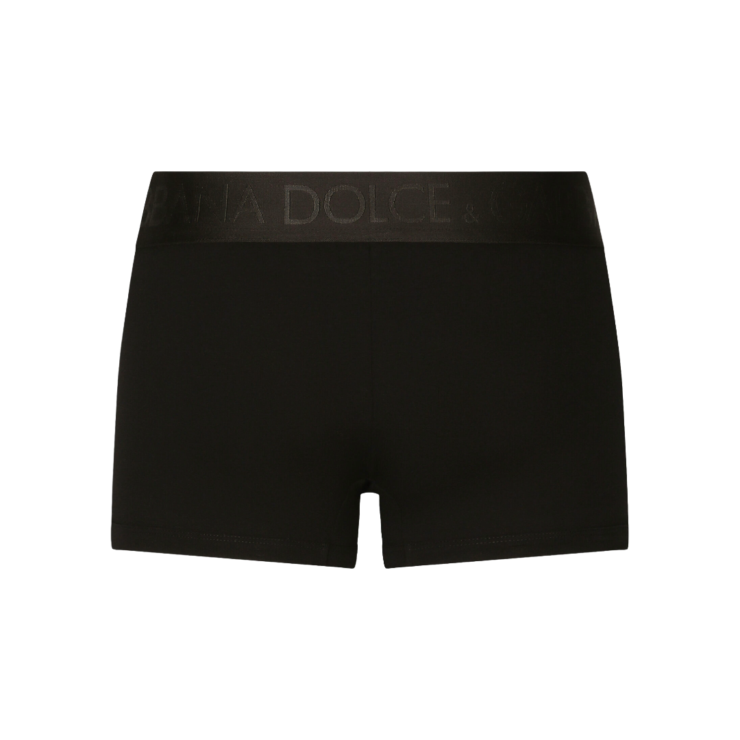 DOLCE & GABBANA TWO-WAY-STRETCH JERSEY REGULAR-FIT BOXERS BLACK/BLACK