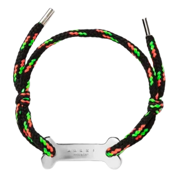 MARNI METALLO BRACCIALI CORD BRACELET BLACK/ORANGE/GREEN