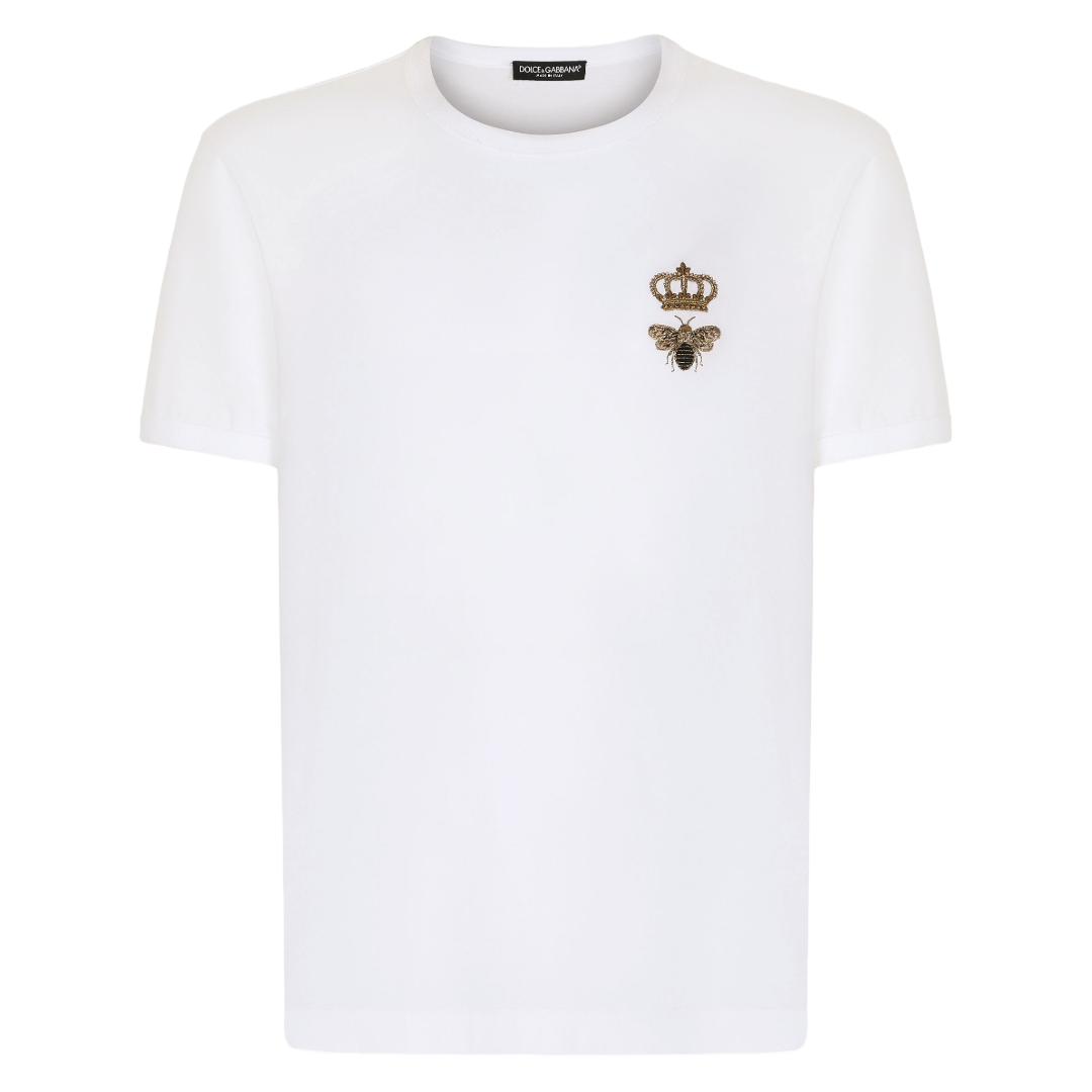 DOLCE & GABBANA COTTON T-SHIRT WITH EMBROIDERY