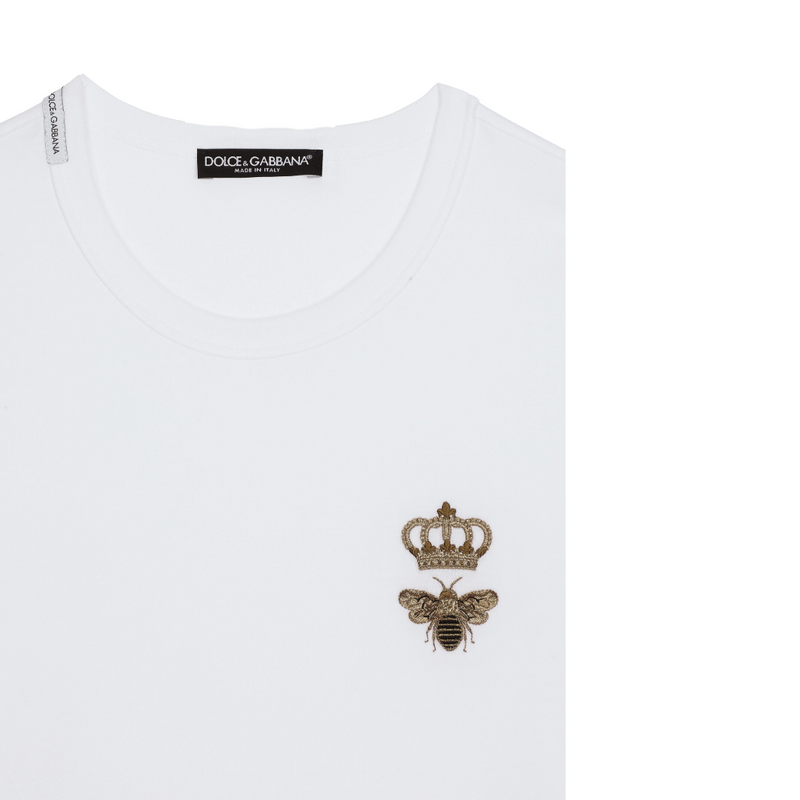 DOLCE & GABBANA COTTON T-SHIRT WITH EMBROIDERY