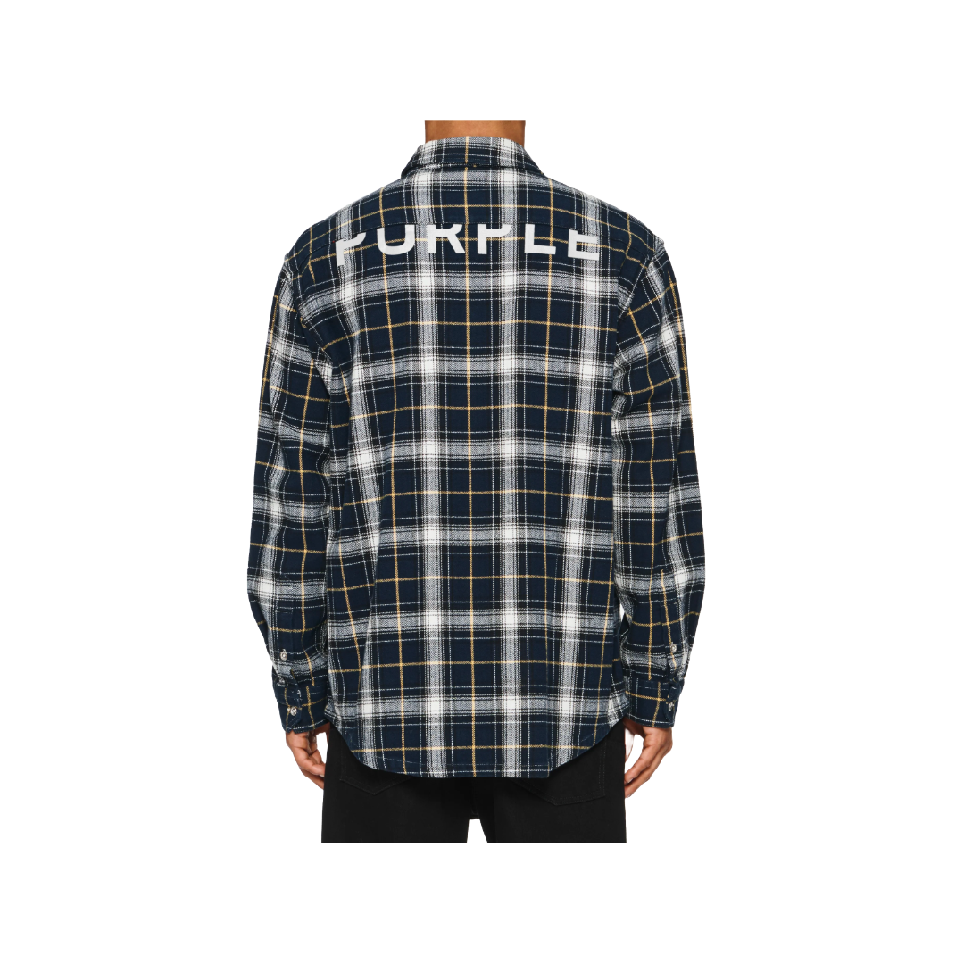 PURPLE BRAND PLAID SHIRT BLUE