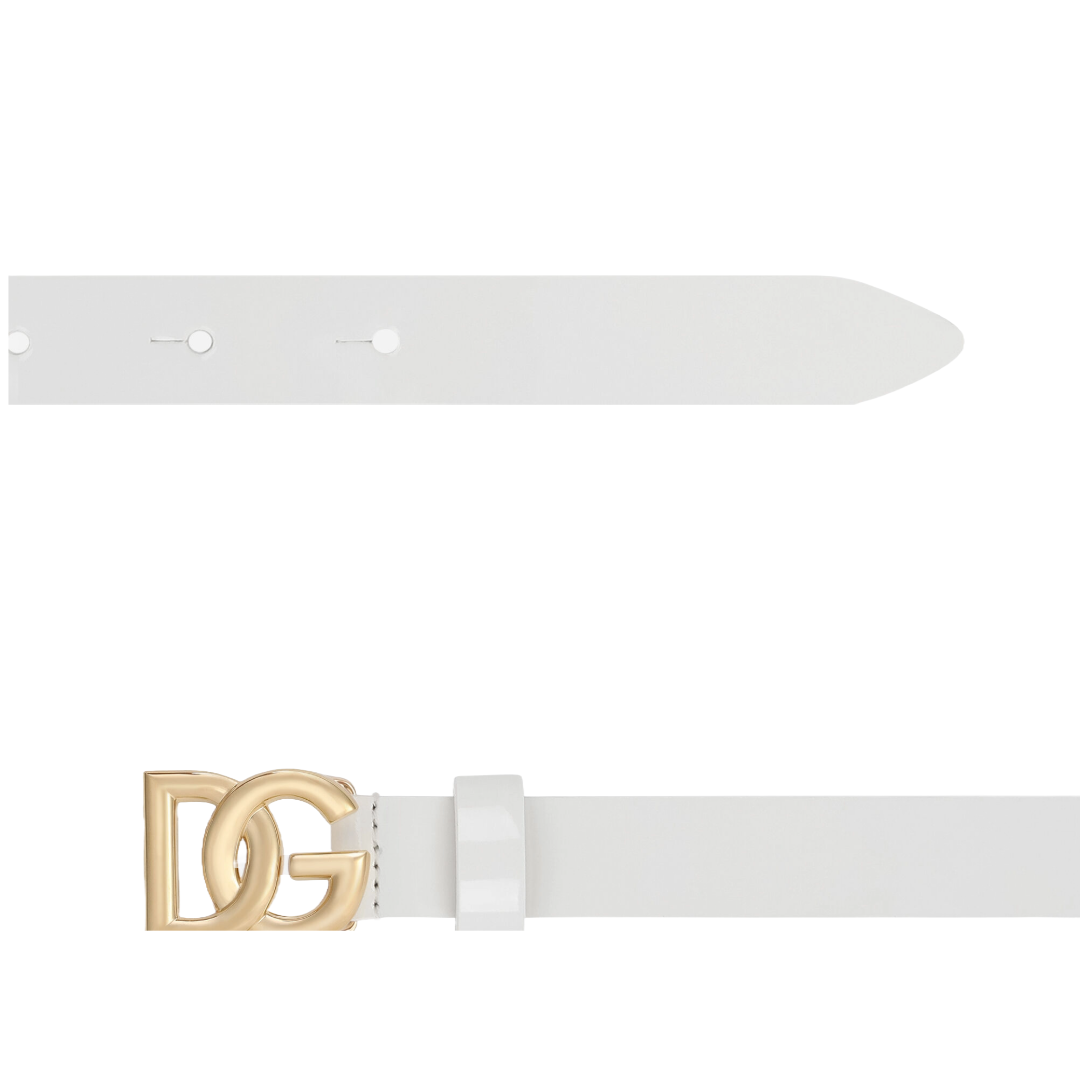 DOLCE & GABBANA KIDS PATENT LEATHER BELT WITH DG LOGO