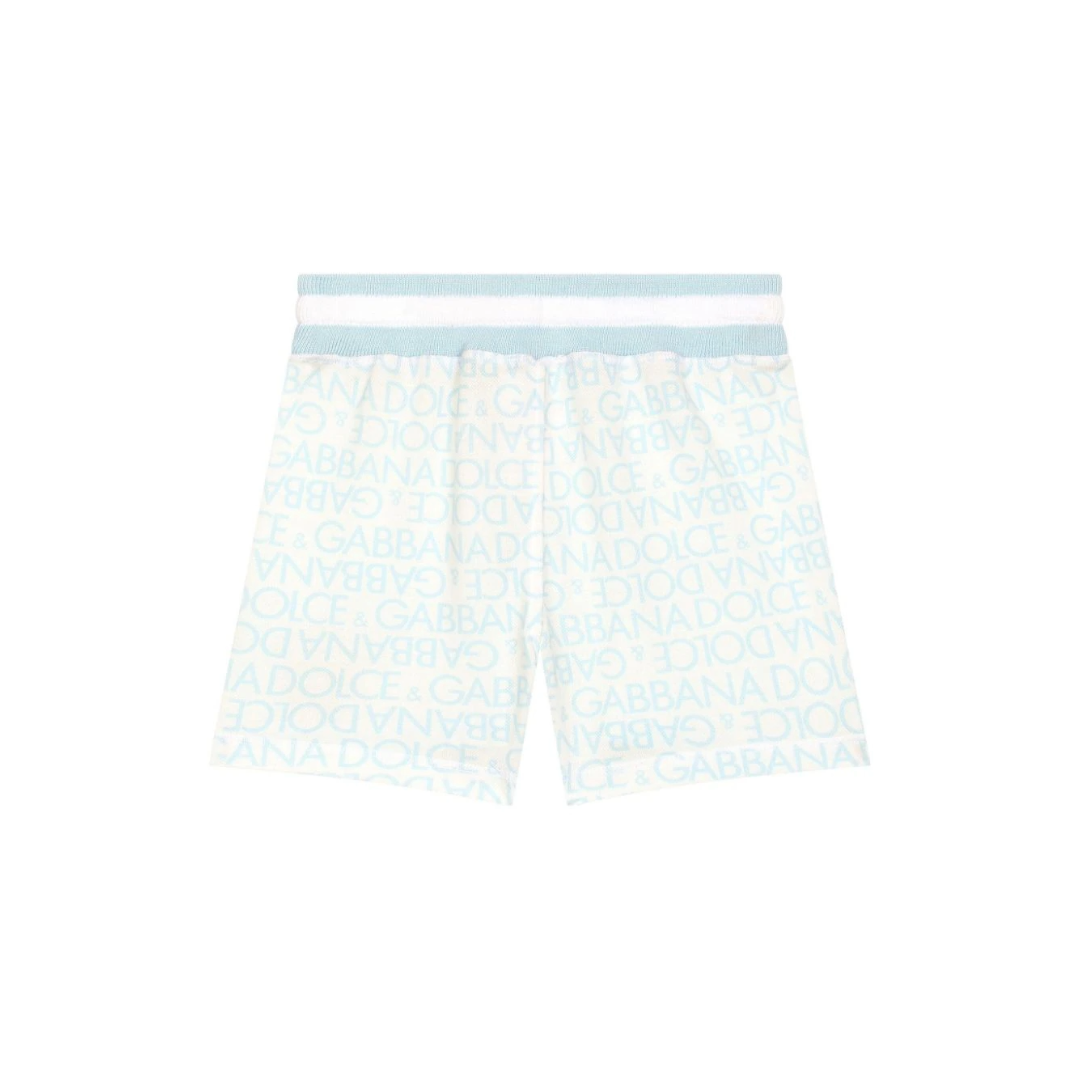 DOLCE & GABBANA KIDS JERSEY SHORTS WITH ALL OVER LOGO