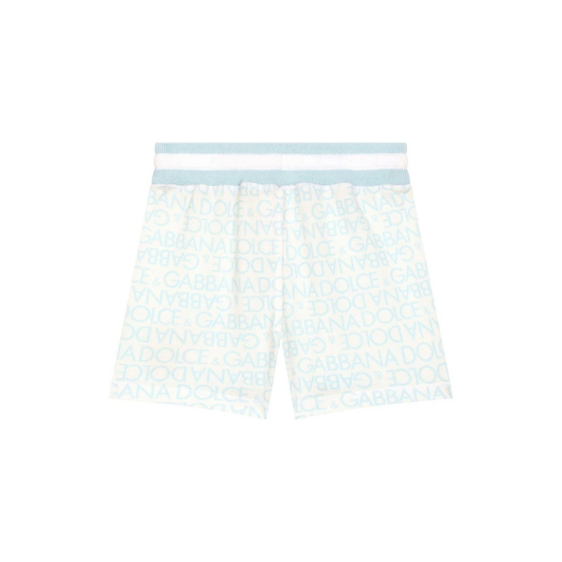 DOLCE & GABBANA KIDS JERSEY SHORTS WITH ALL OVER LOGO
