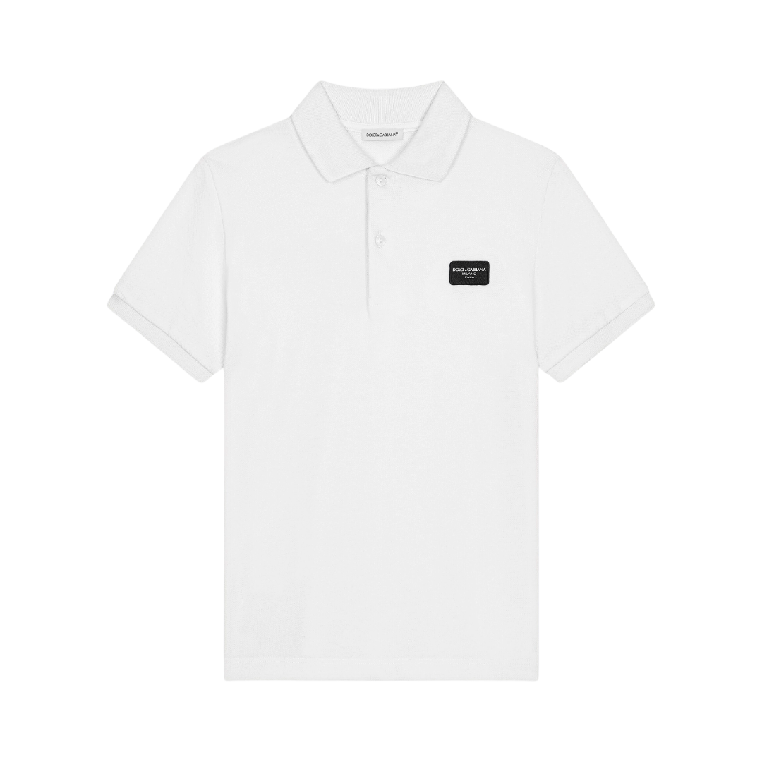 DOLCE & GABBANA KIDS PIQUÉ POLO-SHIRT WITH LOGO TAG