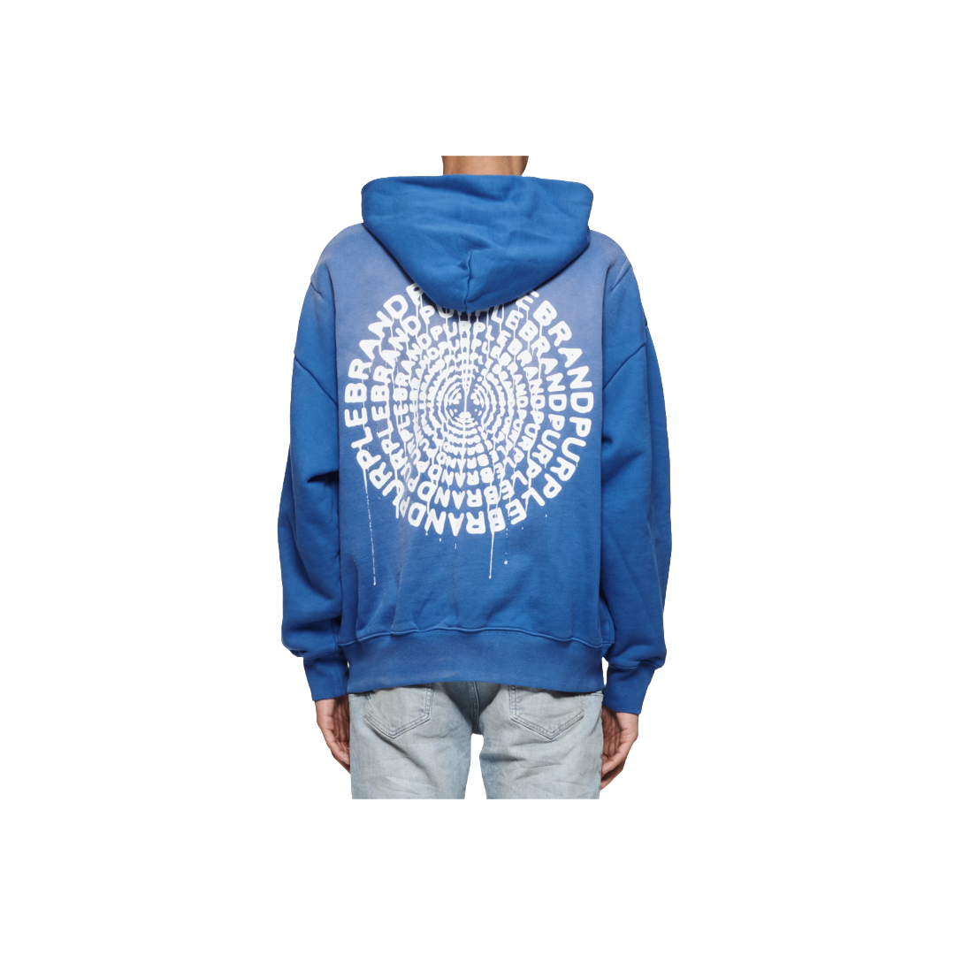 PURPLE BRAND HWT FLEECE PO HOODY VICTORIA BLUE CONCENTRIC