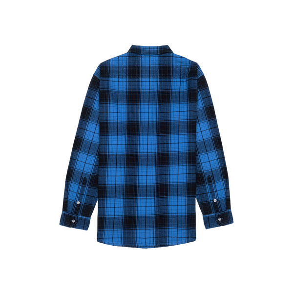 PURPLE BRAND LONG SLEEVE OVERDYED FLANNEL BLUE
