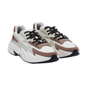 BALMAIN RUN-ROW LEATHER AND NYLON TRAINERS WHITE