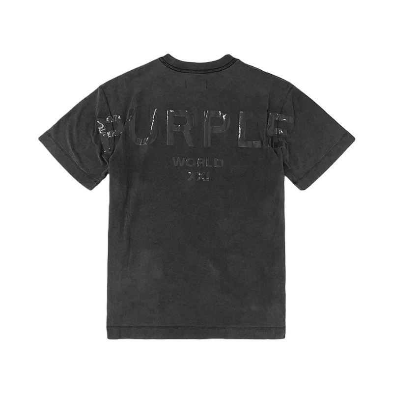 PURPLE BRAND TEXTURED TEE WASHED BLACK BEAUTY