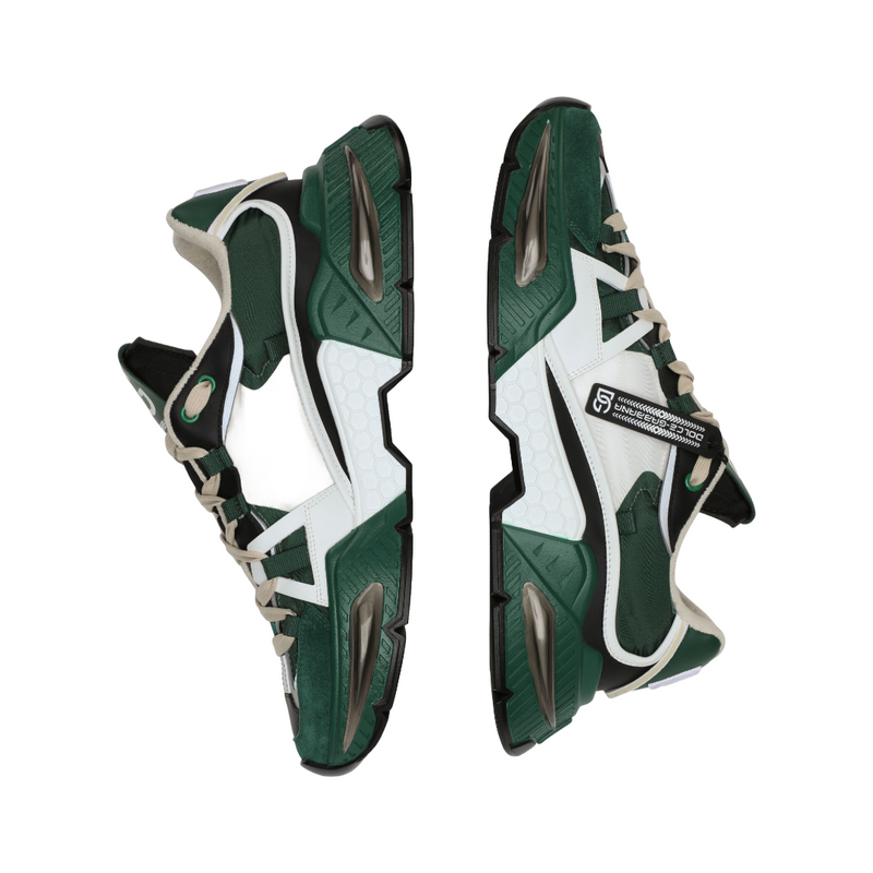 DOLCE & GABBANA MIXED-MATERIAL AIRMASTER SNEAKERS GREEN