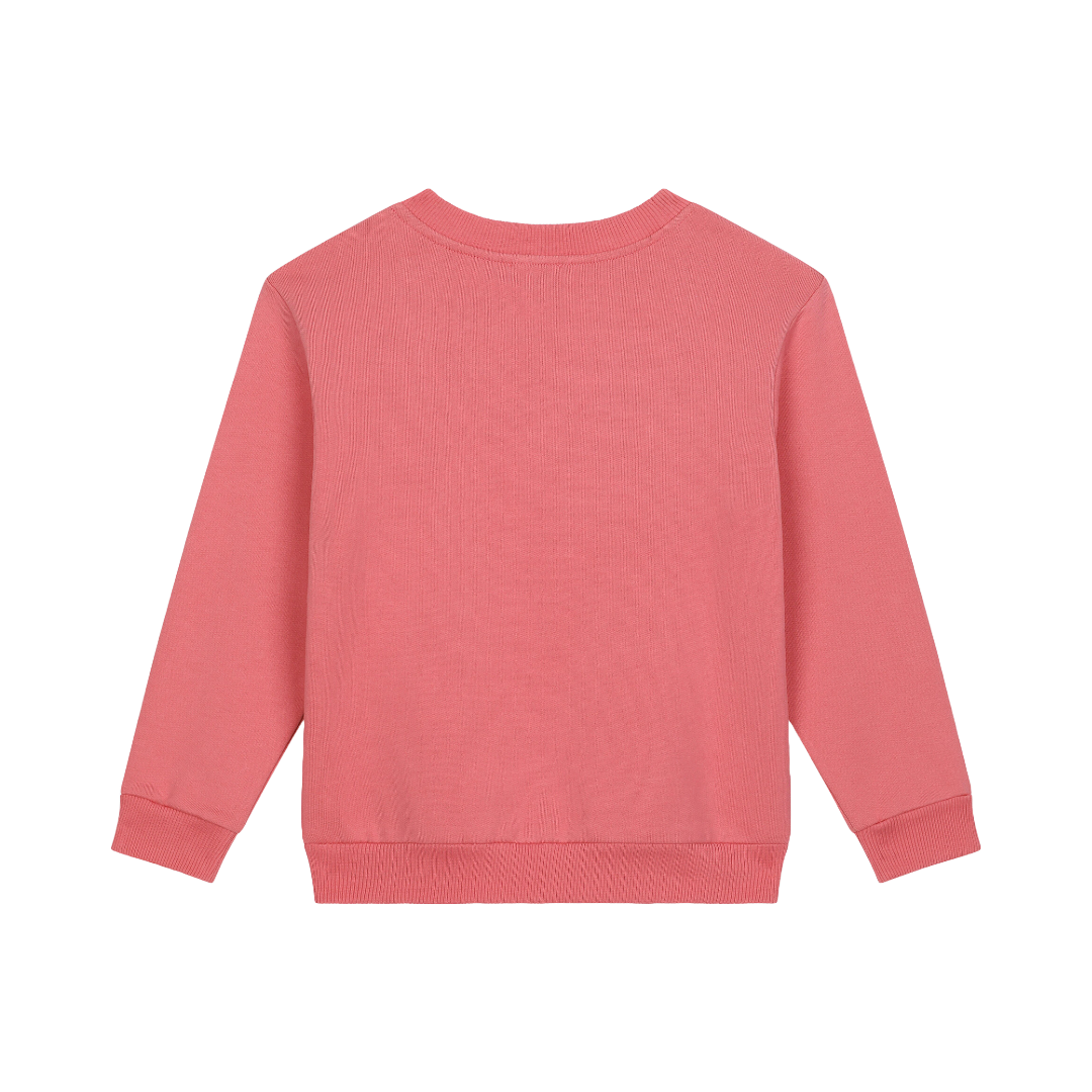 DOLCE & GABBANA KIDS ERSEY ROUND-NECK SWEATSHIRT WITH DG MILANO EMBROIDERY PINK