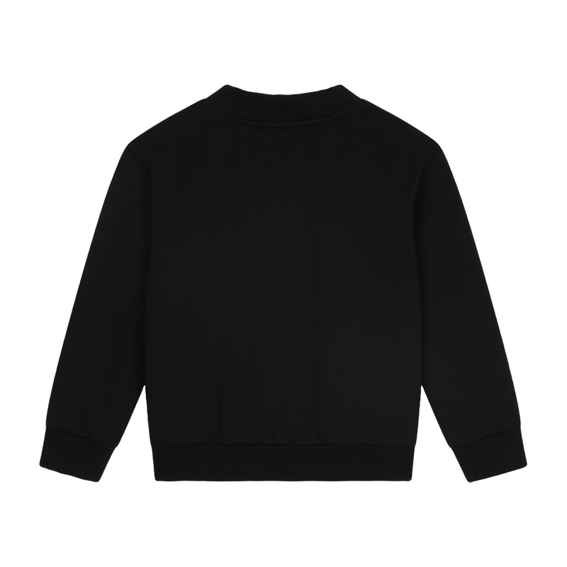 DOLCE & GABBANA JERSEY ROUND-NECK SWEATSHIRT WITH DG MILANO EMBROIDERY BLACK