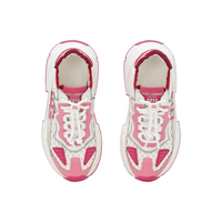 DOLCE & GABBANA KIDS MIXED-MATERIALS DAYMASTER SNEAKERS WHITE/PINK