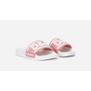 DOLCE & GABBANA KIDS RUBBER SLIDERS WITH LOGO PRINT PINK