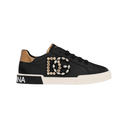 KIDS CALFSKIN PORTOFINO VINTAGE LOW-TOP SNEAKERS WITH DG LOGO