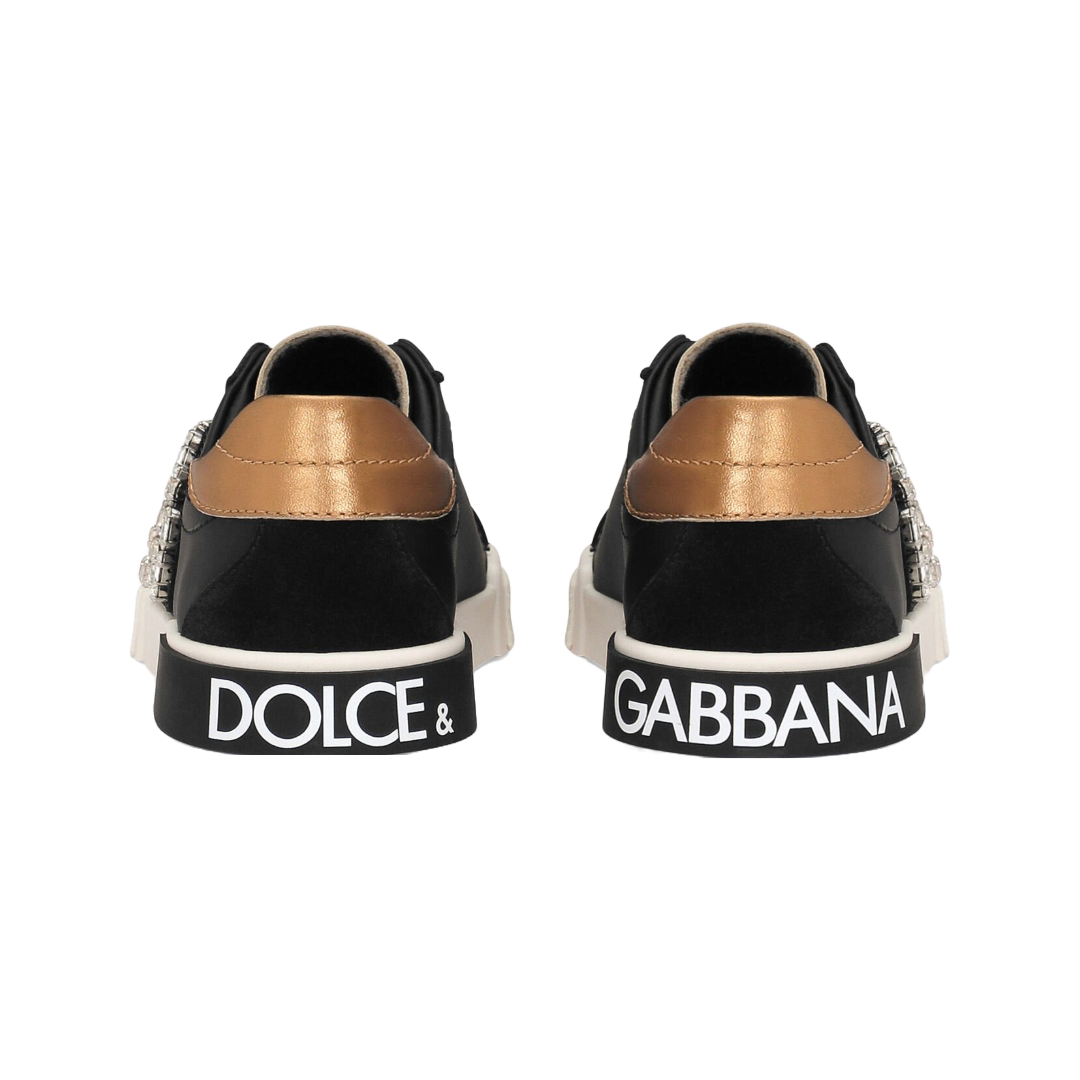 KIDS CALFSKIN PORTOFINO VINTAGE LOW-TOP SNEAKERS WITH DG LOGO