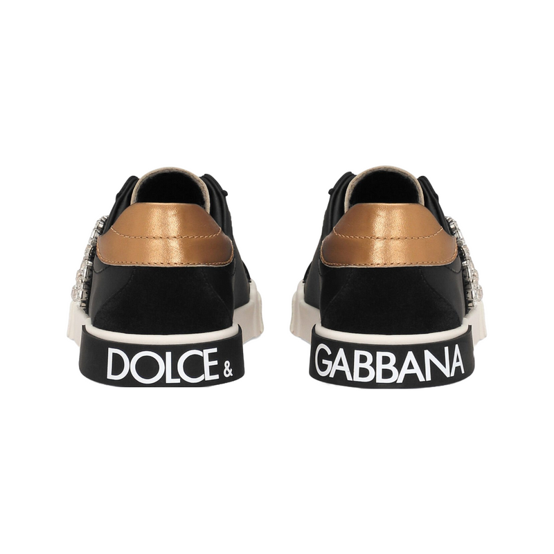 CALFSKIN PORTOFINO VINTAGE LOW-TOP SNEAKERS WITH DG LOGO