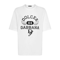 COTTON ROUND-NECK T-SHIRT WITH DOLCE&GABBANA LOGO