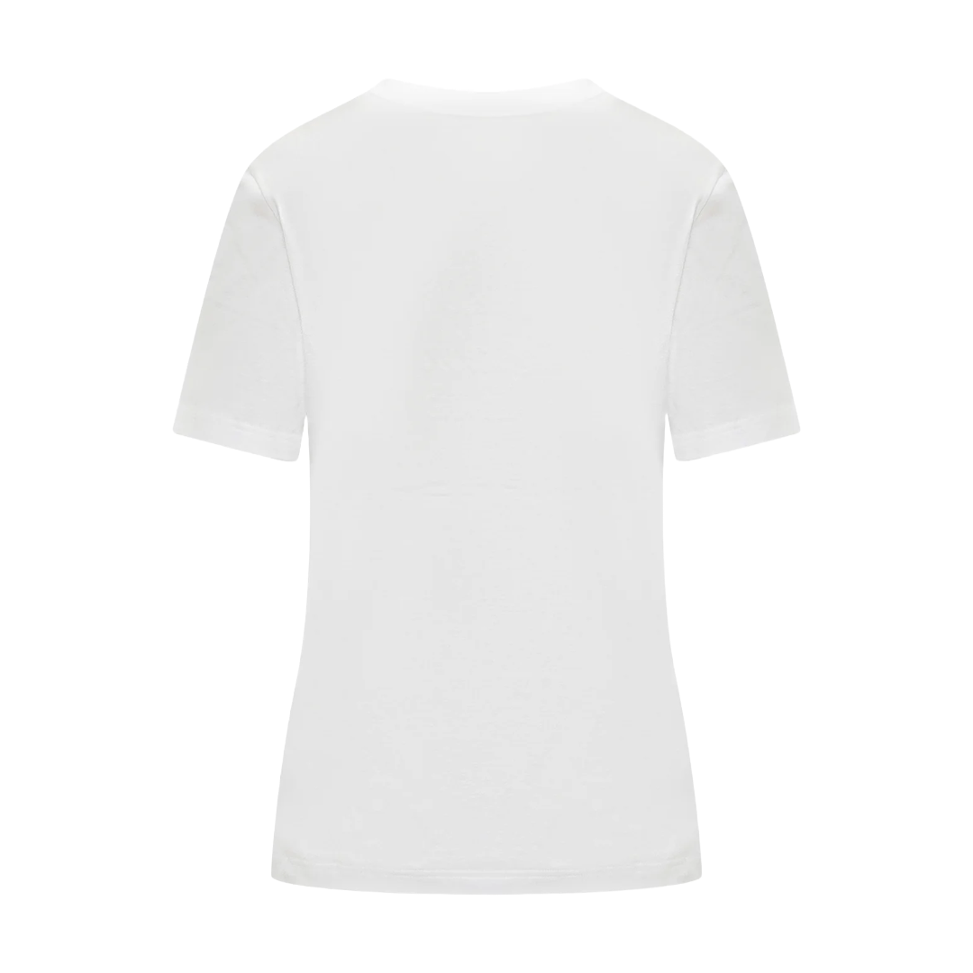 VERSACE LOGO-EMBROIDERED CREWNECK T-SHIRT WHITE