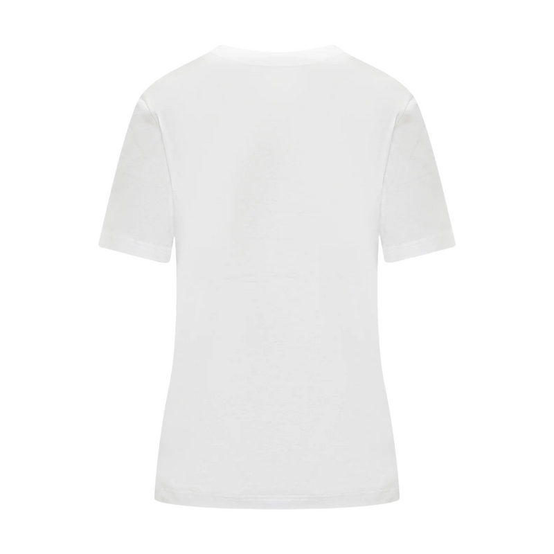 VERSACE LOGO-EMBROIDERED CREWNECK T-SHIRT WHITE