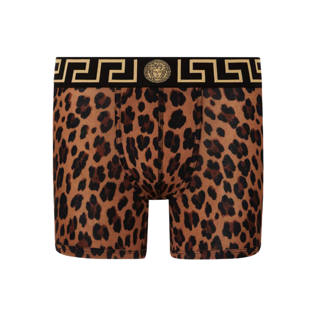 LEOPARD GRECA BORDER LONG TRUNKS