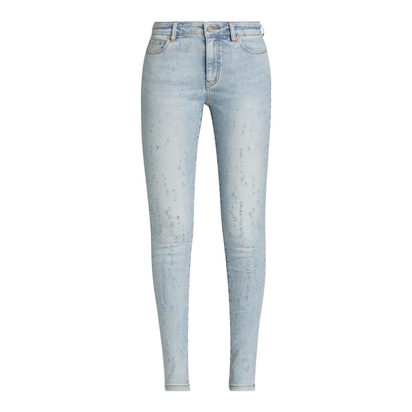 MID-RISE COATED SKINNY JEANS LIGHT BLUE