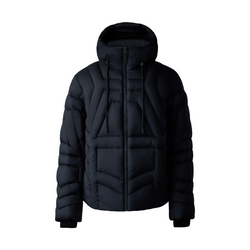 LUKE SOFTWASH GEOMETRICAL CHANNEL QUILT DOWN JACKET BLACK