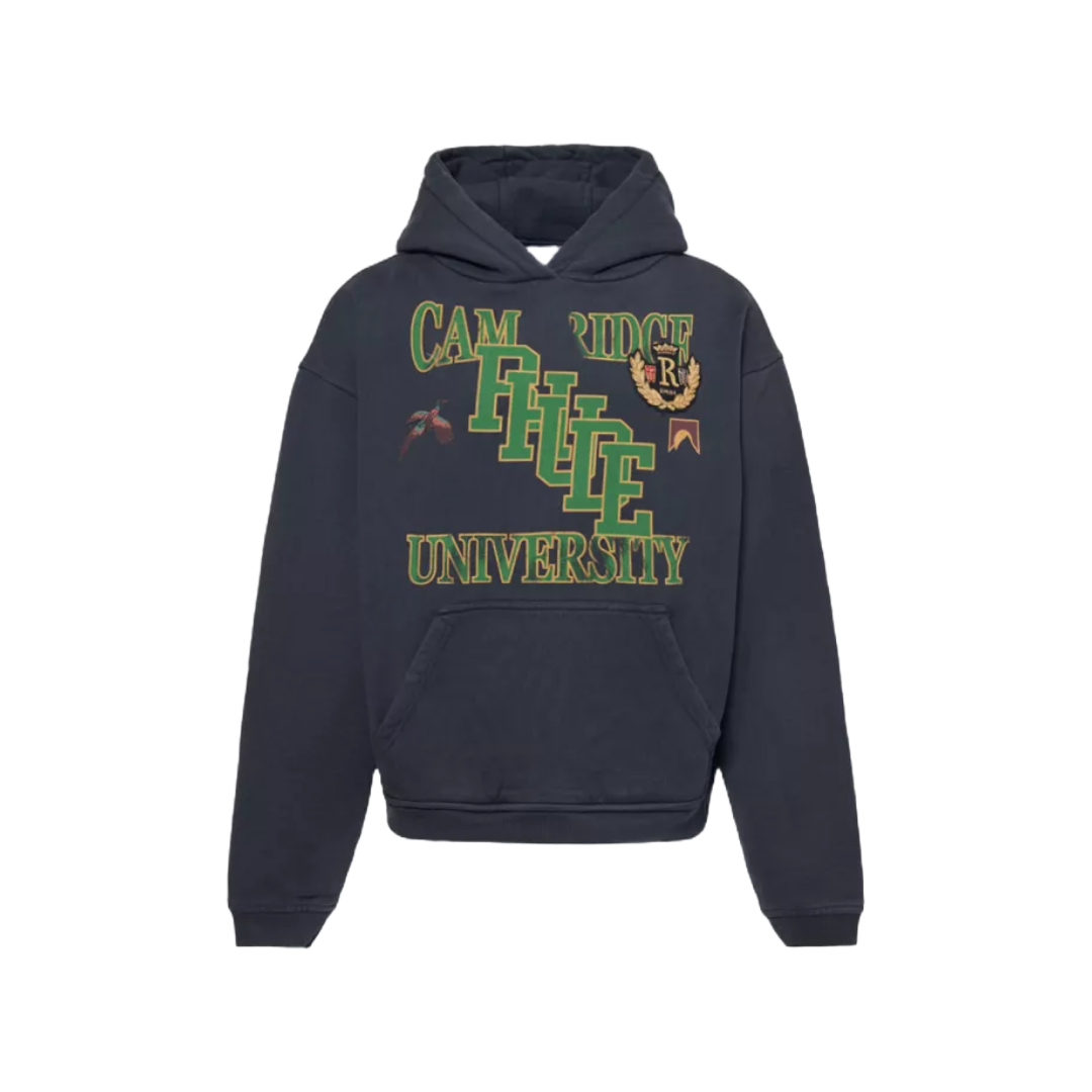 UNIVERSITY EMBROIDERED HOODIE BLACK